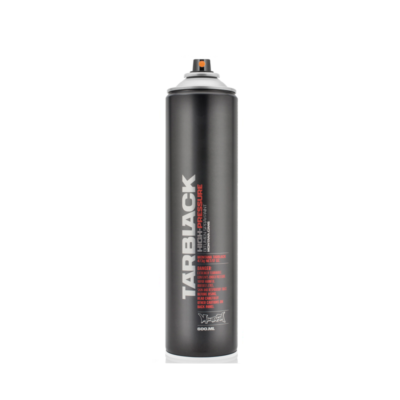Montana TARBLACK Spray Paint - High Pressure - Matt Black - Fat Cap 600ml Can