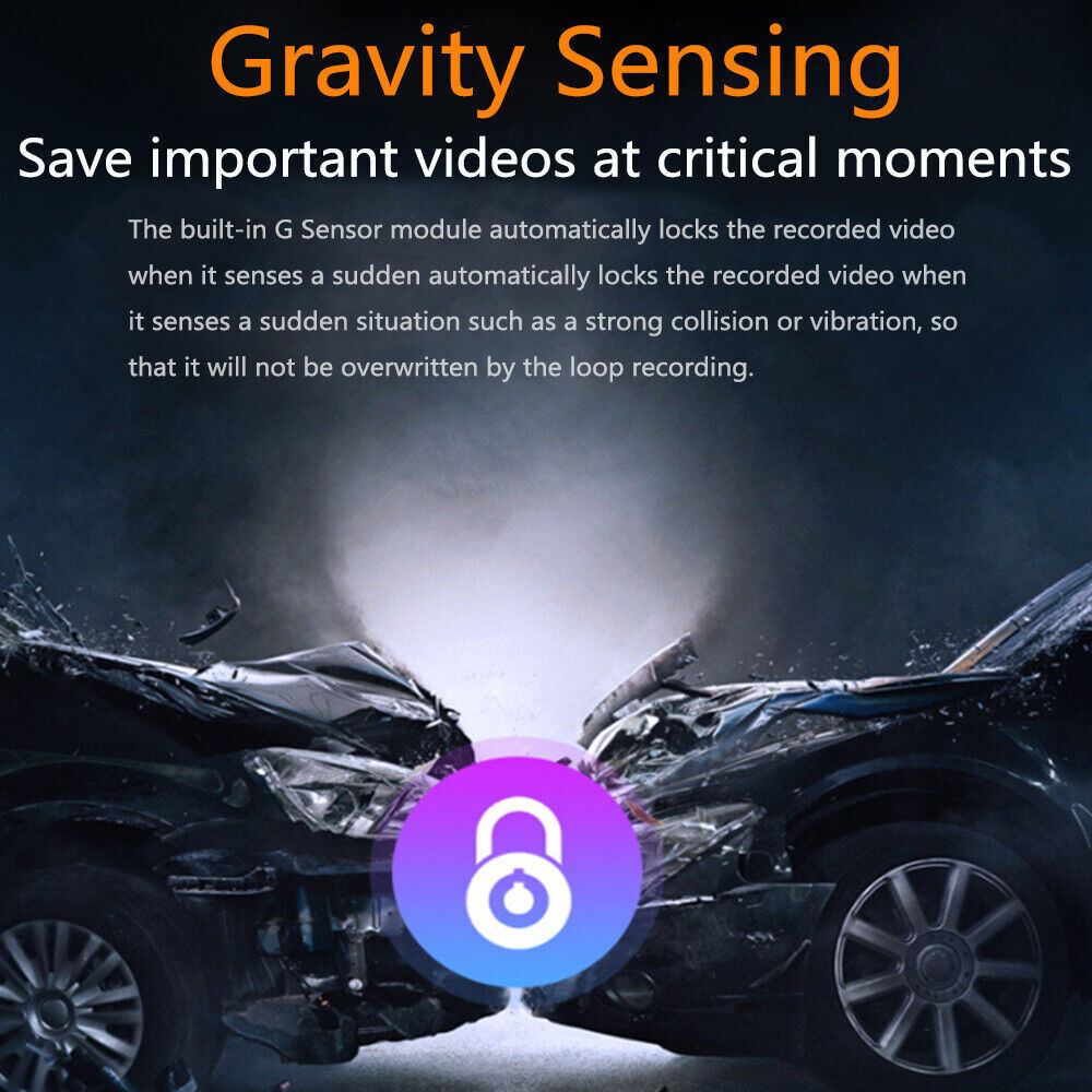 9.66" Car Dash Cam Wireless Apple CarPlay Android Auto Dual Front & Rear Camera