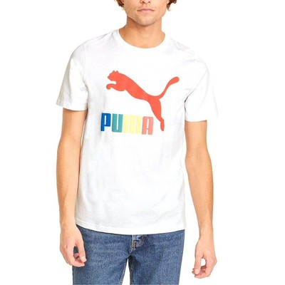 

Мужская белая повседневная футболка Puma Classics Interest Logo с круглым вырезом и коротким рукавом, Белый, Puma Classics Interest Logo Crew Neck Short Sleeve T-Shirt