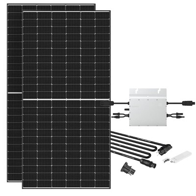 Solaranlage 940W Balkonkraftwerk Wechslerichter Solarmodul Dual-Glas Offgridtec