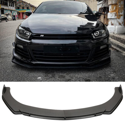 For VW Scirocco R-Line Carbon Fiber Style Front Bumper Splitter Spoiler Body Lip