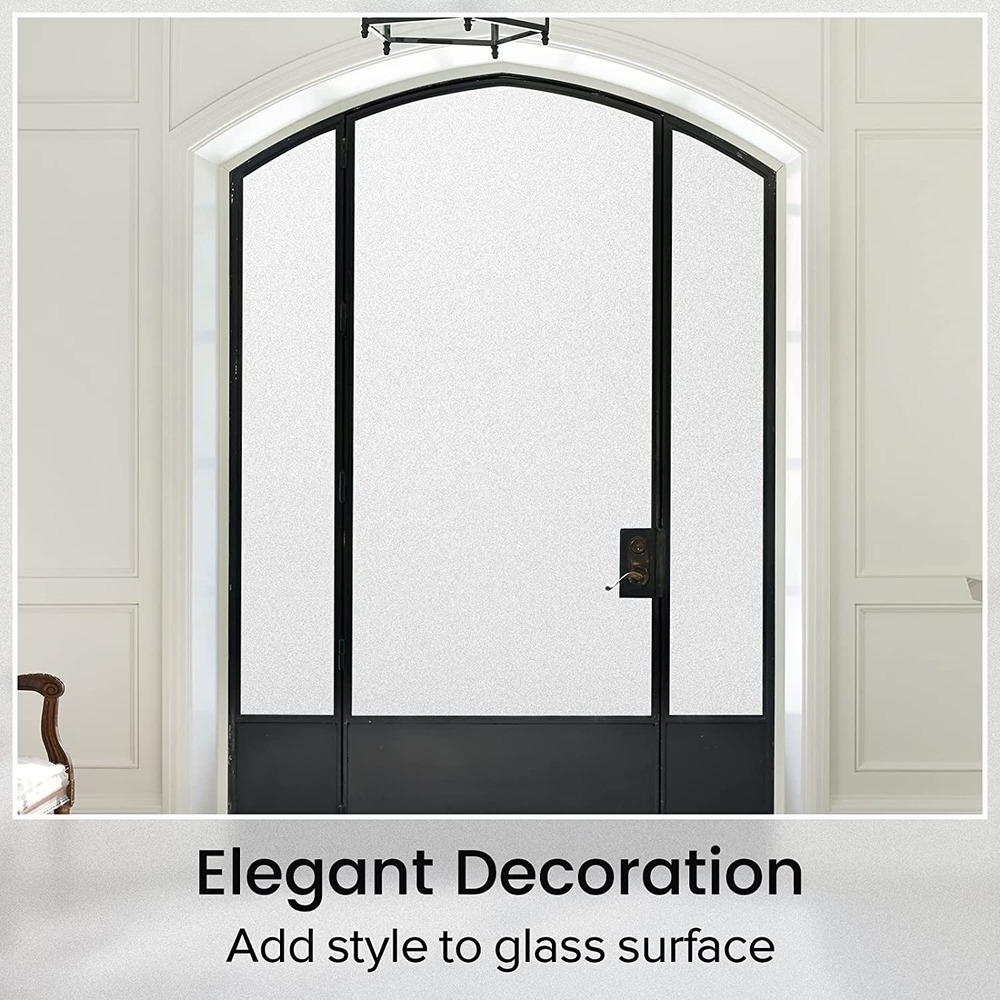 rabbitgoo Frosted Privacy Opaque Window Film Non-adhesive White Glass Sticker