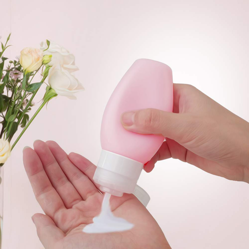 6Pcs 3Oz BPA Free Silicone Cosmetic Travel Bottles Containers for Lotion Shampoo