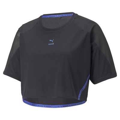 Укороченная футболка с круглым вырезом и коротким рукавом от Puma X Koche, женские черные повседневные топы 535