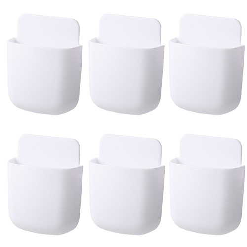 6X Wall Mounted Smart TV Remote Control Holder Home Offices Organiser Case White