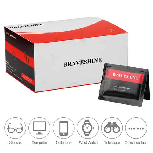 BRAVESHINE Screen Wipes - Pre-Moistened Lens Wipes - Lens Cleaner for Eyeglasses
