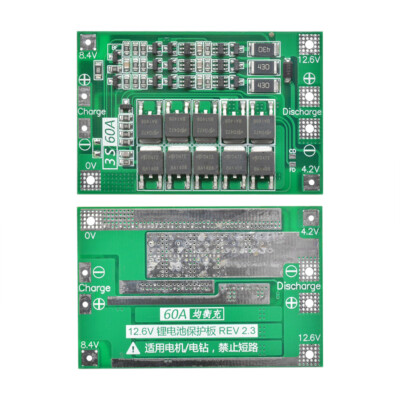 BMS 3S 60A 12.6V Li-Ion LiPo For 18650 Battery Balanced Charger ProtectionBoard