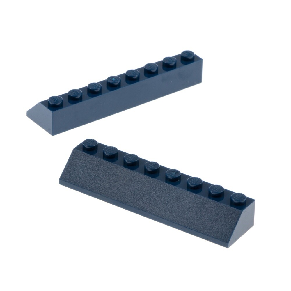 4x Lego Roof Tile 45° 2x8x1 Dark Blue Brick Slope Stone