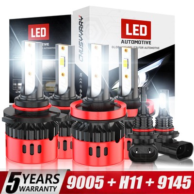 For Toyota Tundra 2007-2013 Combo P2 H11 9005 9145 LED Headlight Fog Light Bulbs
