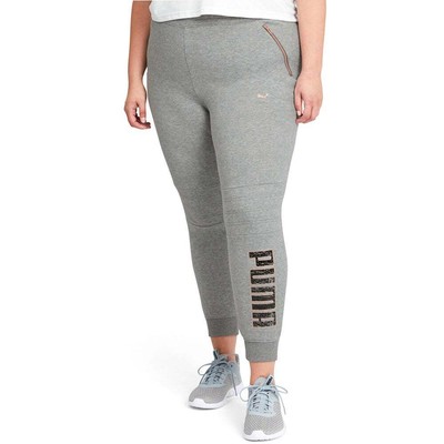 

Женские серые повседневные спортивные штаны Puma Moto Fleece Training Joggers Plus 52145, Grey, Puma Moto Fleece Training Joggers Plus