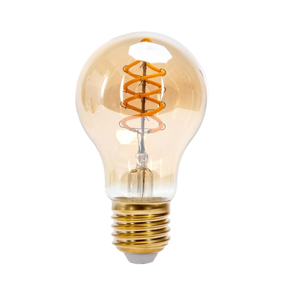 4w E27 LED Retro Vintage Nostalgie Spiralen Filament Leuchtmittel Bernstein A60