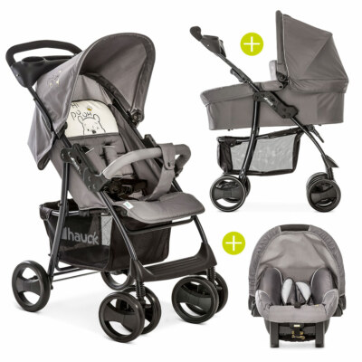 Hauck Kombi Kinderwagen Buggy 3in1 Set Shopper SLX mit Babyschale Pooh Cuddles