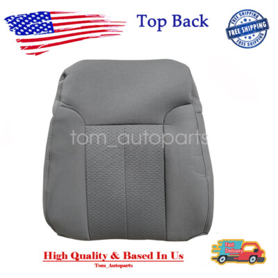 Driver Top Lean Back Fabric Cloth Seat Cover Gray For 2011-2014 Ford F150 XLT