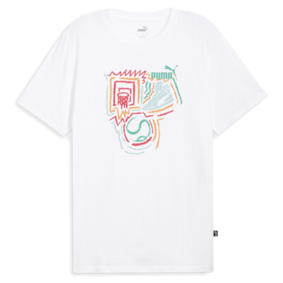 Футболка Puma Year Of Sports с круглым вырезом и коротким рукавом, мужские белые повседневные топы 682212