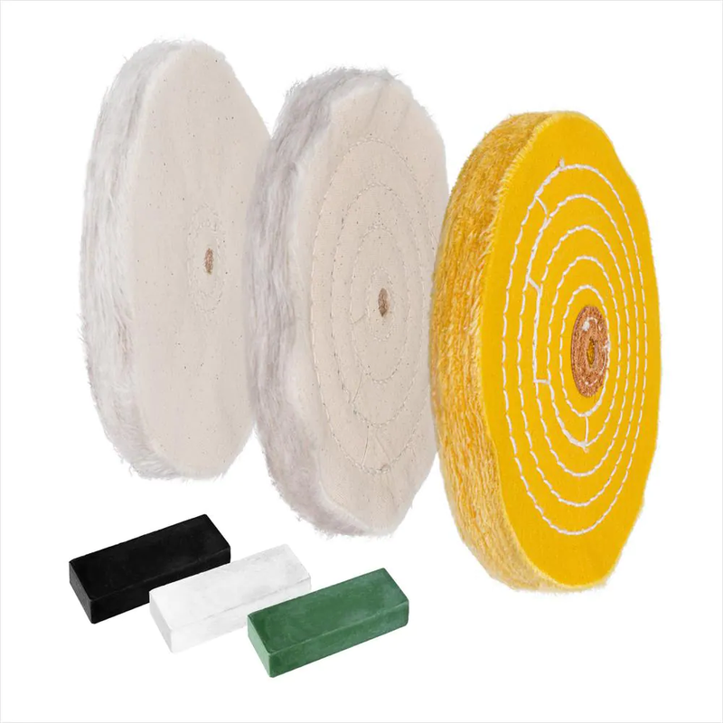 Buffing Wheel And Polishing Compound Kit Complete For Bench 