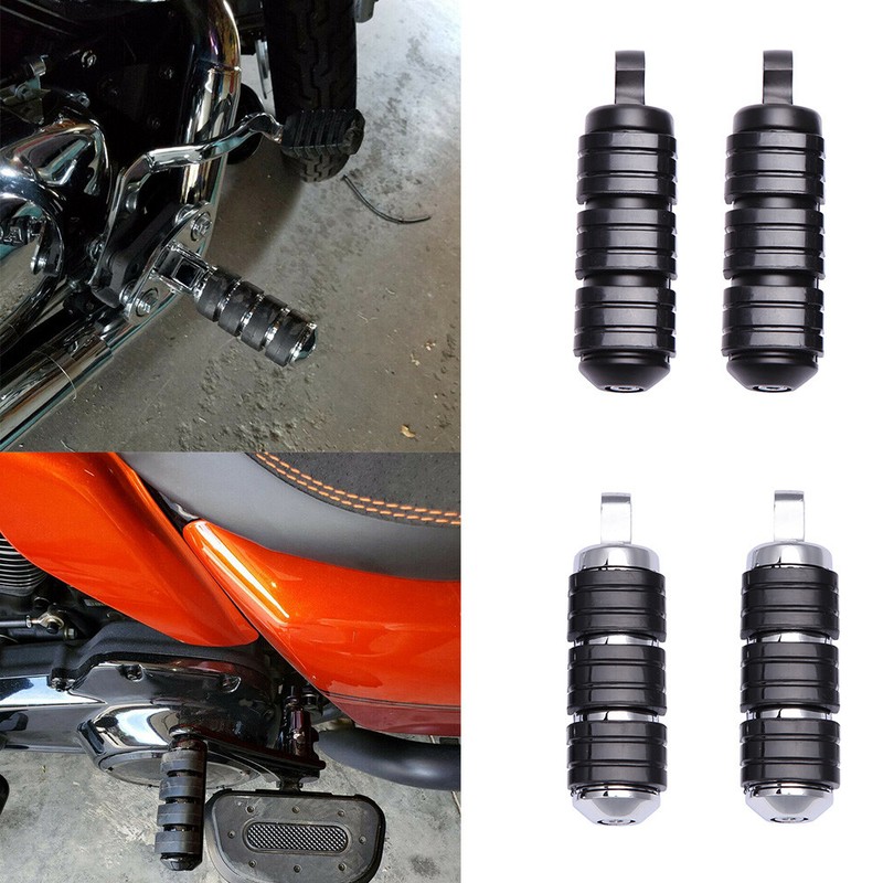 Motorcycle Foot Pegs Rubber Anti Vibration Footpegs Male Mount Pegs For