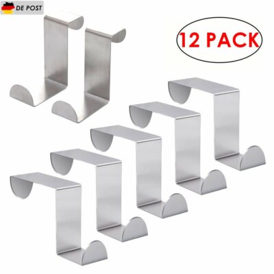 12 Stück Rostfreies Eisen Türhaken Tür Haken Universal Hakenleiste Kleiderhaken