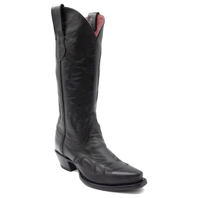 Pre-owned Ferrini Scarlett Embroidery Snip Toe Cowboy Womens Black Dress Boots 8426104
