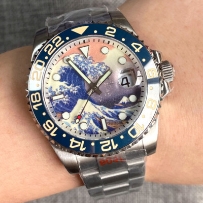 40mm Luminous Kanagawa Surfing Dial NH35 PT5000 Automatic 20atm Diving Men Watch