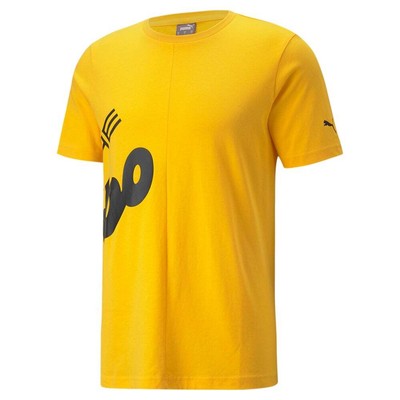 

Футболка с коротким рукавом с логотипом Puma Puma, мужские спортивные повседневные топы размера  5, Желтый, Puma Pl Logo Crew Neck Short Sleeve T-Shirt