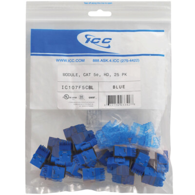 Icc Cat 5E HD Module - Blue (25 Pack)