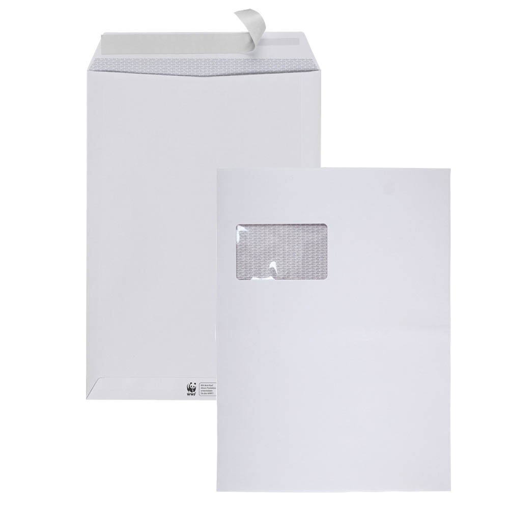 10 Briefumschläge TopSTAR DIN C4 mit Fenster weiß Versandtaschen haftklebend