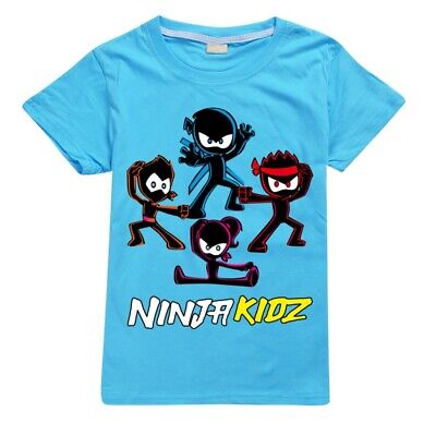 New NINJA KIDZ Kids Boys Girls Casual Short Sleeve 100% Cotton T-Shirt Tops