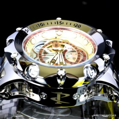 Invicta Reserve Venom Fusian Swiss Master Calendar Steel Gold Tone Watch New