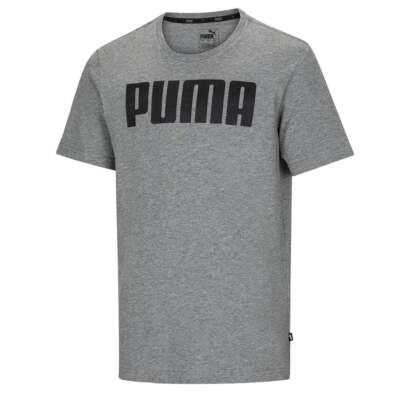 

Мужские серые повседневные топы Puma Ess Logo с круглым вырезом и короткими рукавами 85474203, Grey, Puma Ess Logo Crew Neck Short Sleeve T-Shirt