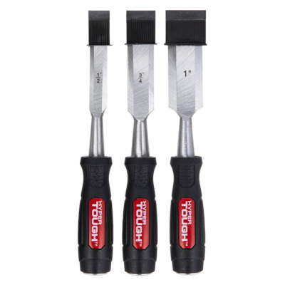 Wood Chisels, 3 Piece Set, Includes Striking Caps user to apply more force