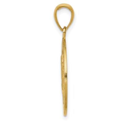 Pre-owned Superdealsforeverything Real 14kt Yellow Gold Saint Christopher Medal Pendant