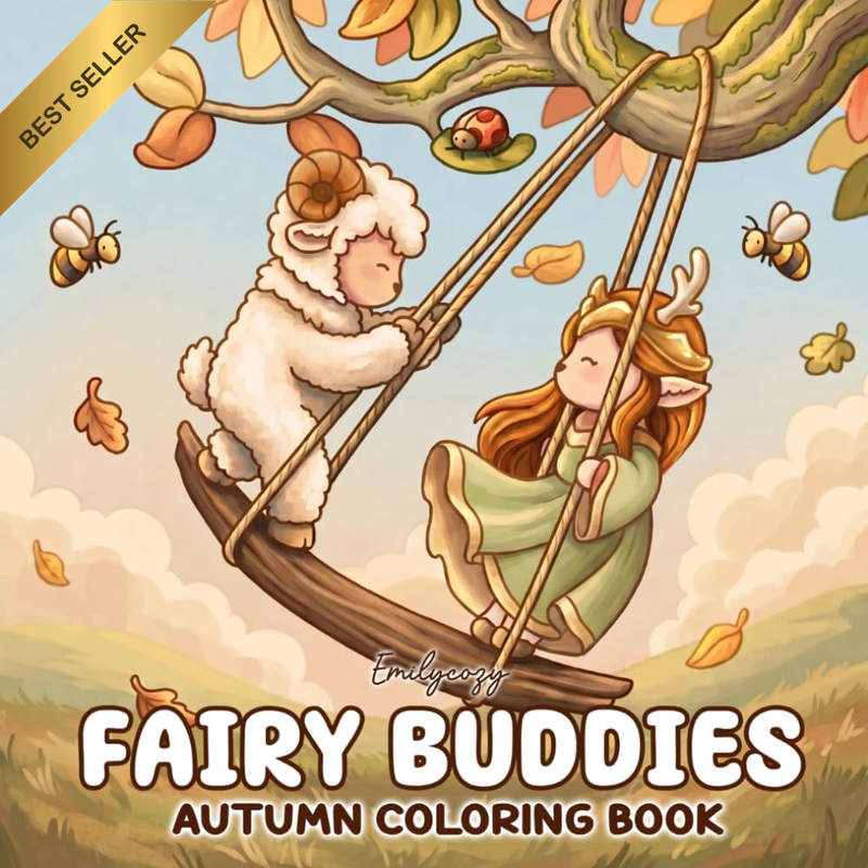 Fairy Buddies Autumn: Coloring Book for Adults and Teens Featuring Cute Fairy An