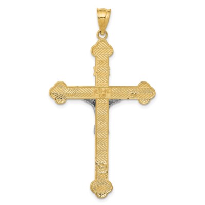 Pre-owned Superdealsforeverything Real 14kt Two-tone Inri Crucifix Pendant