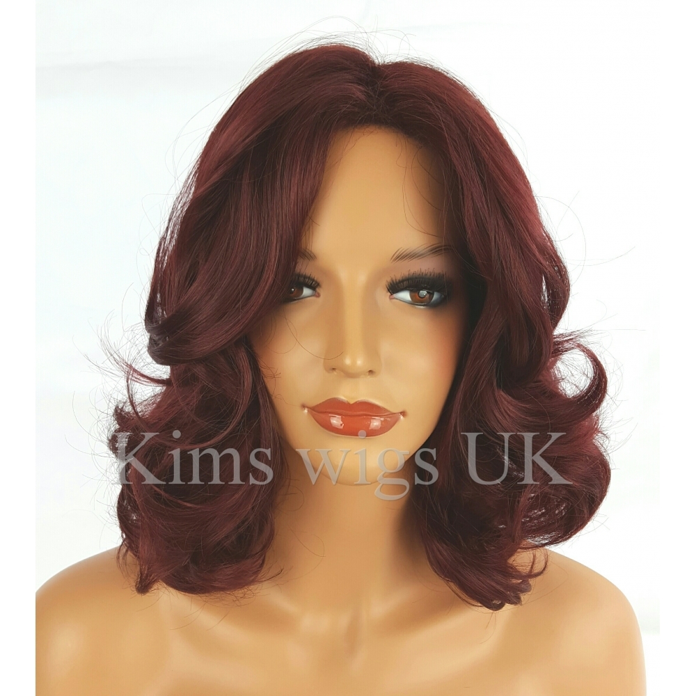 Full Short Womens Ladies Fashion Hair Wig Curly Burgundy Red