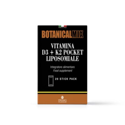 Promopharma Botanical Mix - Vitamina D3 + K2 Pocket Liposomiale, 20 stick