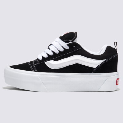 New Vans Knu Stack Black/True White Sneakers Low-Top Platform Shoes 2023