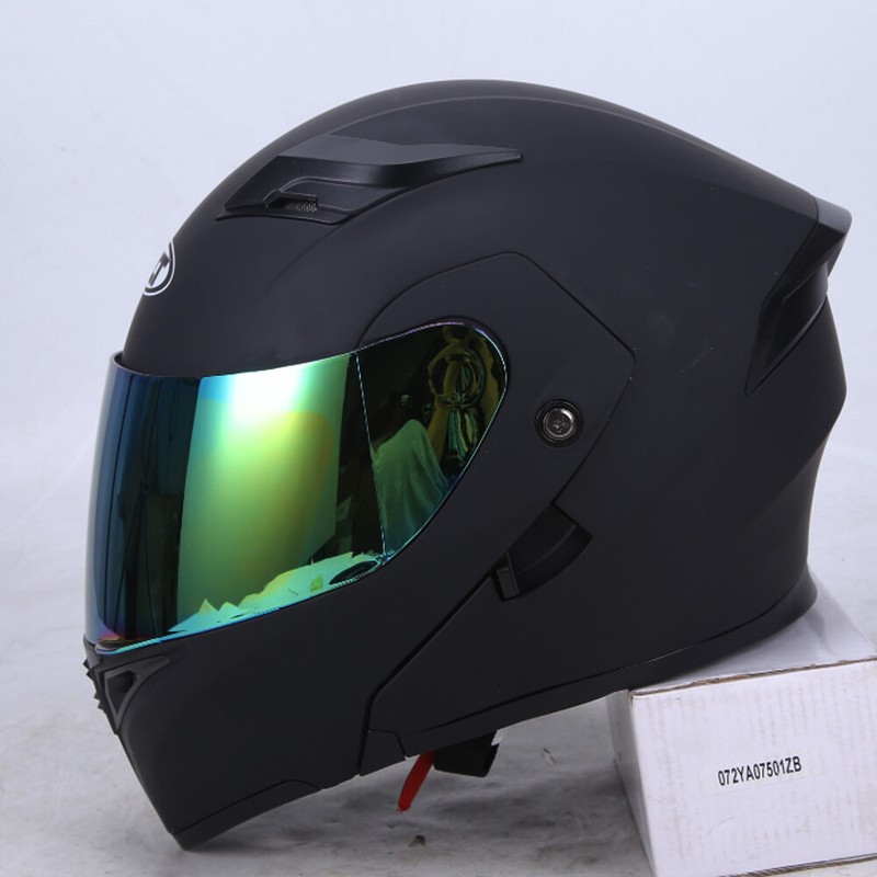 NEW DOT MOTORCYCLE STREET BIKE FULL FACE MODULAR FLIP UP HELMET MATT BLACK M-XXL