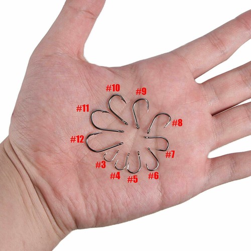 1000pcs Fish Hooks 10 Sizes Fishing Black Silver Sharpened With Box Quality kit