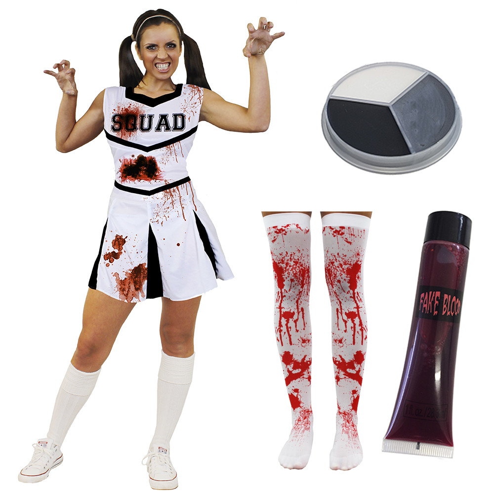Damen Zombie Cheerleader Tot Death Squad Damen Kostüm Halloween eBay