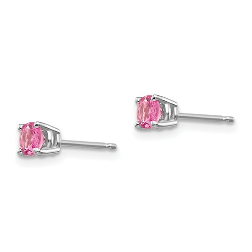 Pre-owned Goldia 14k White Gold Pink Spinel Earrings