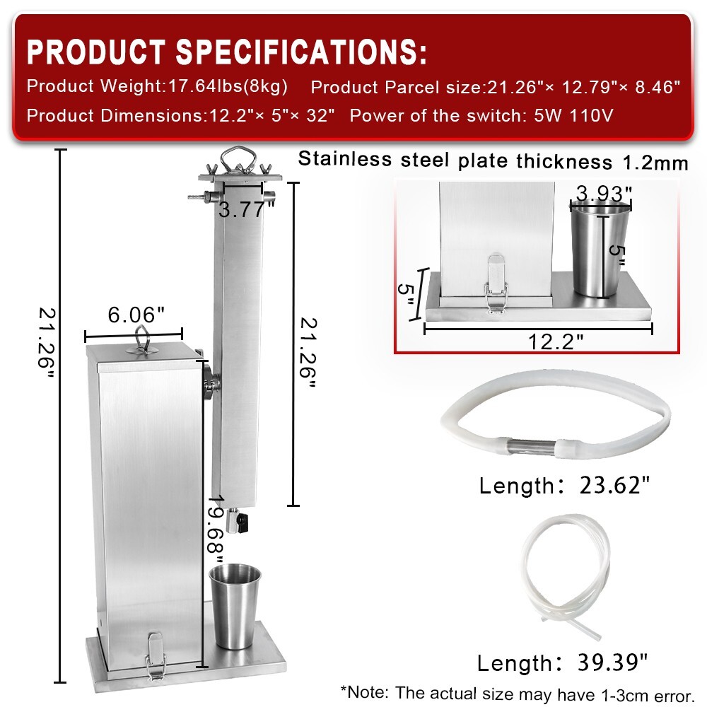 Marada Cold Smoke Generator 10L Hot Smoking 21IN BBQ Smoker Smoke Food Meat