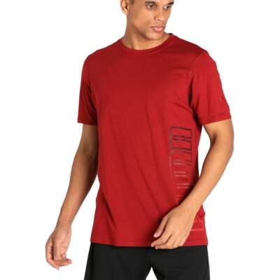 

Puma Fade Crew Neck Short Sleeve Athletic T-Shirt Mens Red Casual Tops 521882-22, Красный, Puma Fade Crew Neck Short Sleeve Athletic T-Shirt