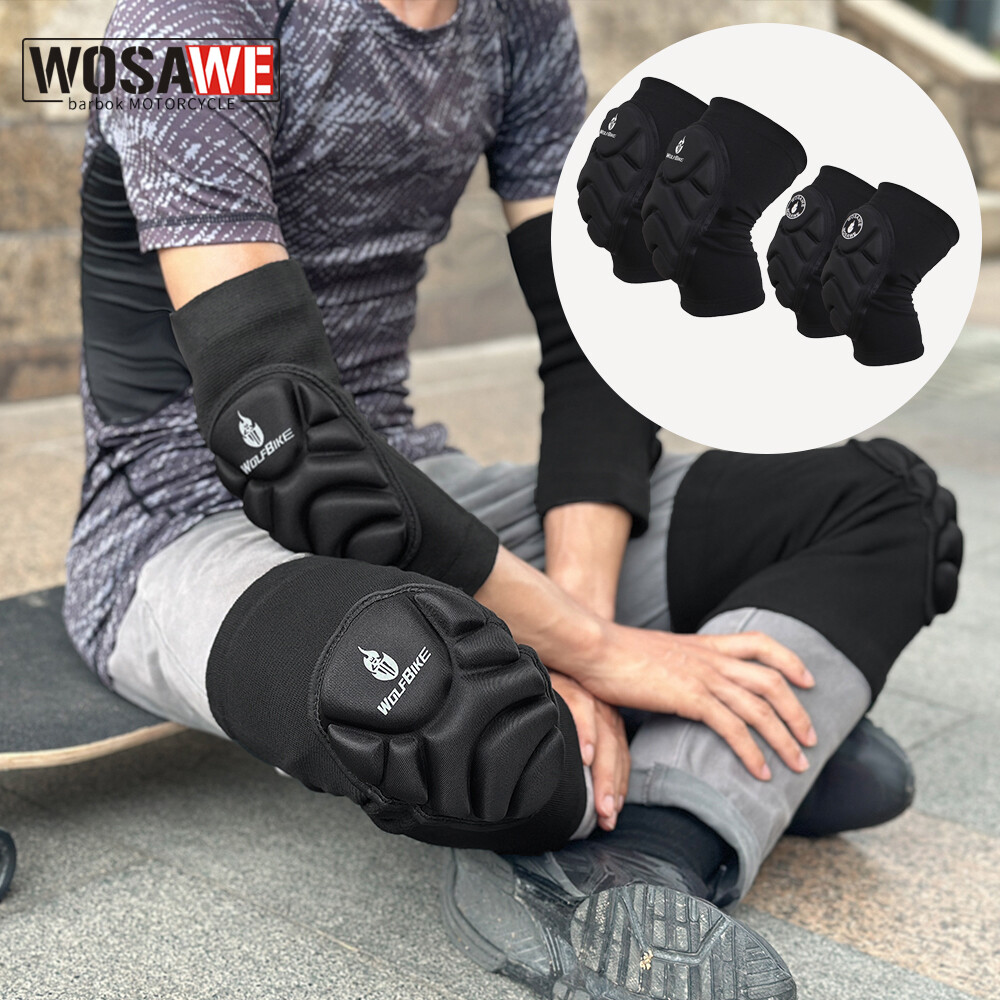 WOSAWE Adults Knee Elbow Pads Cycling Shin Brace Protective 