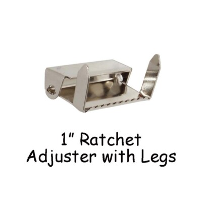 25 - 1'' Suspender Slide Adjusters / Ratchet Slides with Legs - Nickel Plated