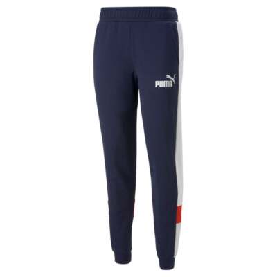 

Puma Essentials+ Colorblock Pants Мужские синие повседневные спортивные штаны 67016906, Синий, Puma Essentials+ Colorblock Pants