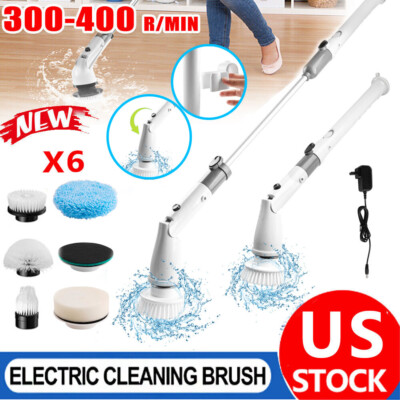 7 Heads Electric Spin Scrubber Cordless Bathtub Power Scrubber Cleaning Brush US