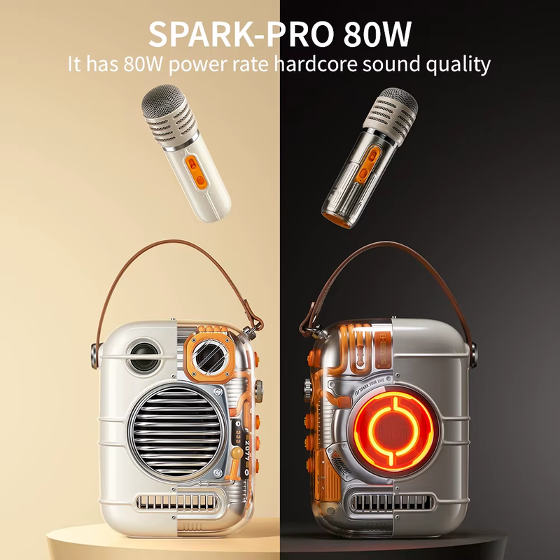 Spark-Pro Bluetooth Portable Speaker Karaoke Speaker Powerful Sound Microphone O