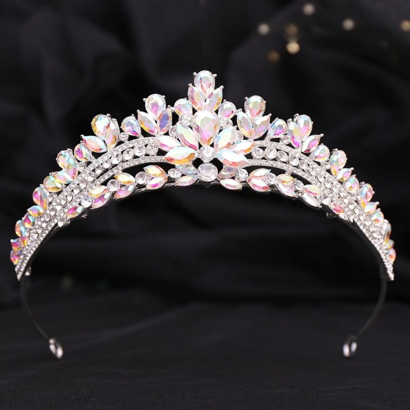 Princess Silver Crown For Women, Crystal Queen Tiara Bridal Prom Birthday Gift