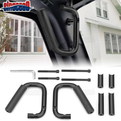 Black Front Grab Handles Grip Handle Grab Bars For Jeep Wrangler JK JKU 2007-18