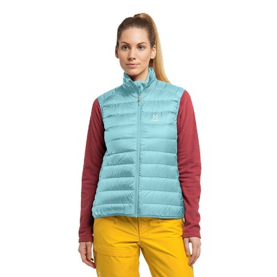 HAGLÖFS HAGLOFS WOMENS ROC DOWN GILET BLUE SPORTS OUTDOORS FULL ZIP WARM WINDPROOF